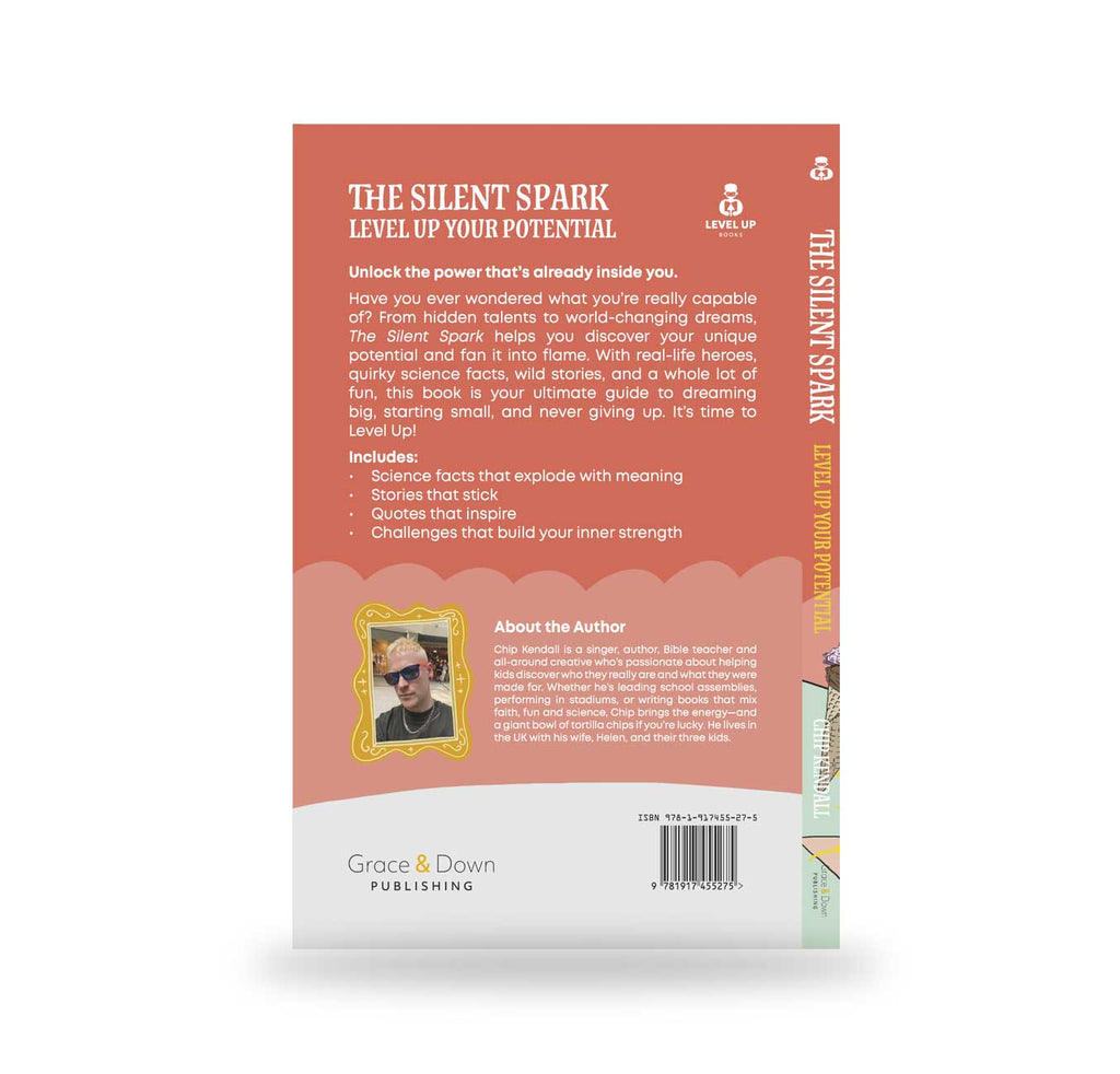 Back cover of a book titled 'The Silent Spark' by Grace & Down Publishing on a white background.