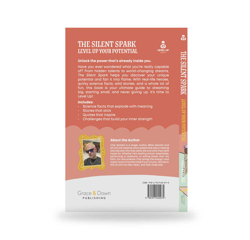 Back cover of a book titled 'The Silent Spark' by Grace & Down Publishing on a white background.