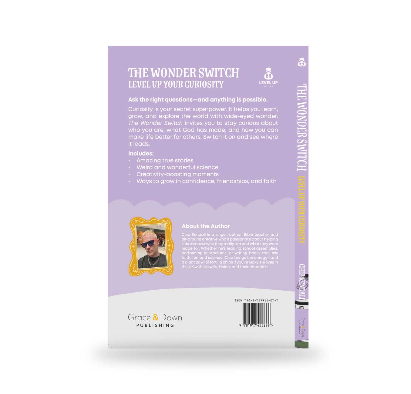 Back cover of a book titled 'The Wonder Switch' by Grace & Dawn Publishing on a white background.