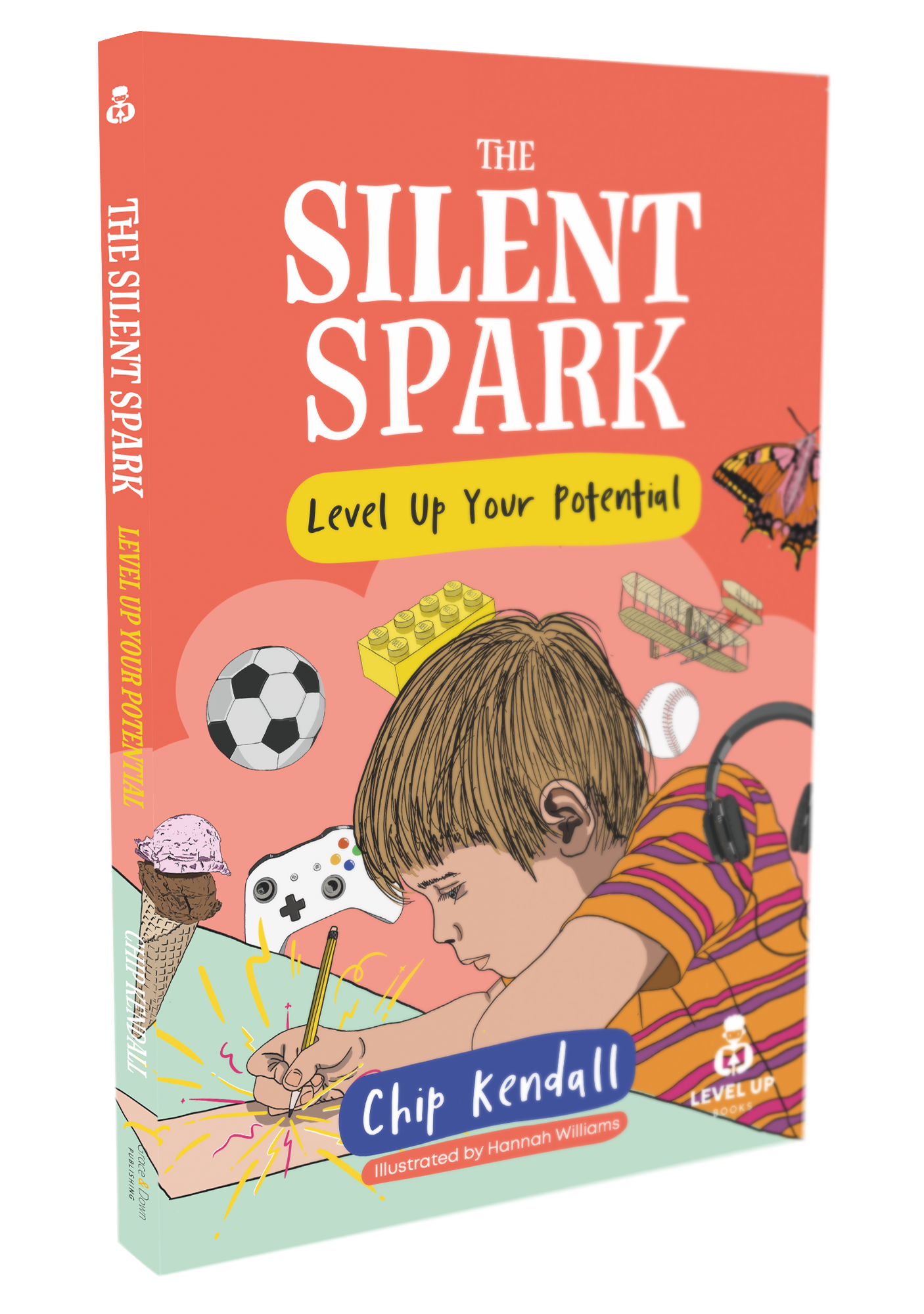 Book titled 'The Silent Spark' with a colorful cover featuring a child and various activities.