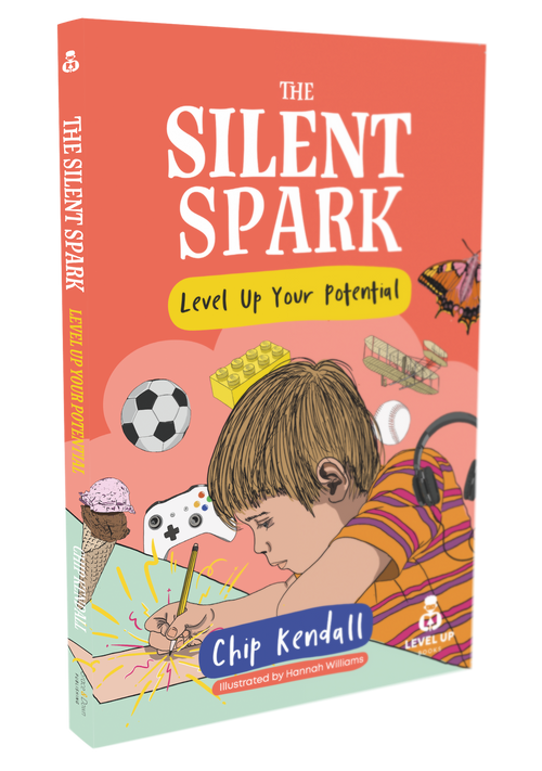 Book titled 'The Silent Spark' with a colorful cover featuring a child and various activities.