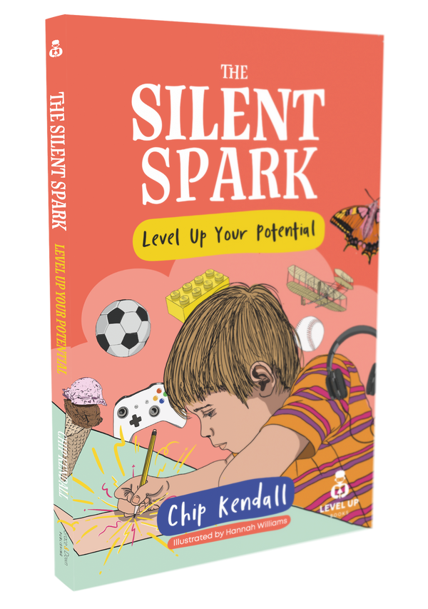Book titled 'The Silent Spark' with a colorful cover featuring a child and various activities.